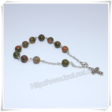 Catholic Rosary Stone Bead Rosary Bracelet, Religious Rosaries (IO-CB179)